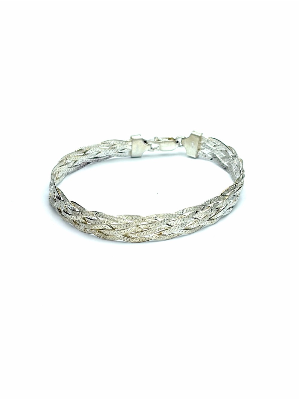 Milor Italy 925 Sterling Silver 9mm Braided Woven Women's Bracelet